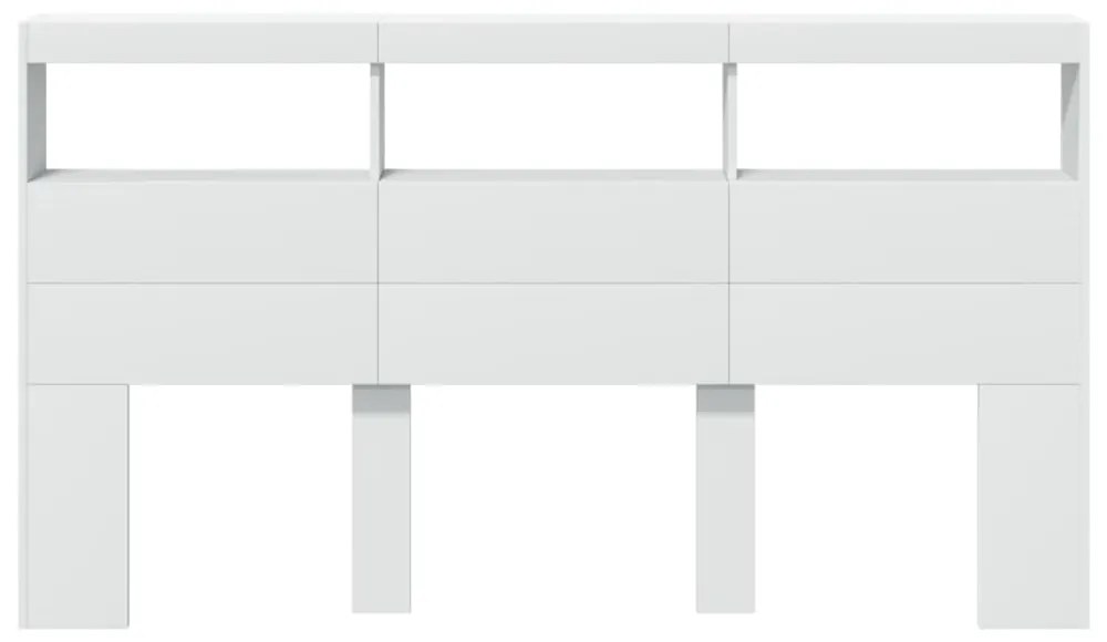 fehér áthidalószekrény LED-világítással 180 x 17 x 102 cm
