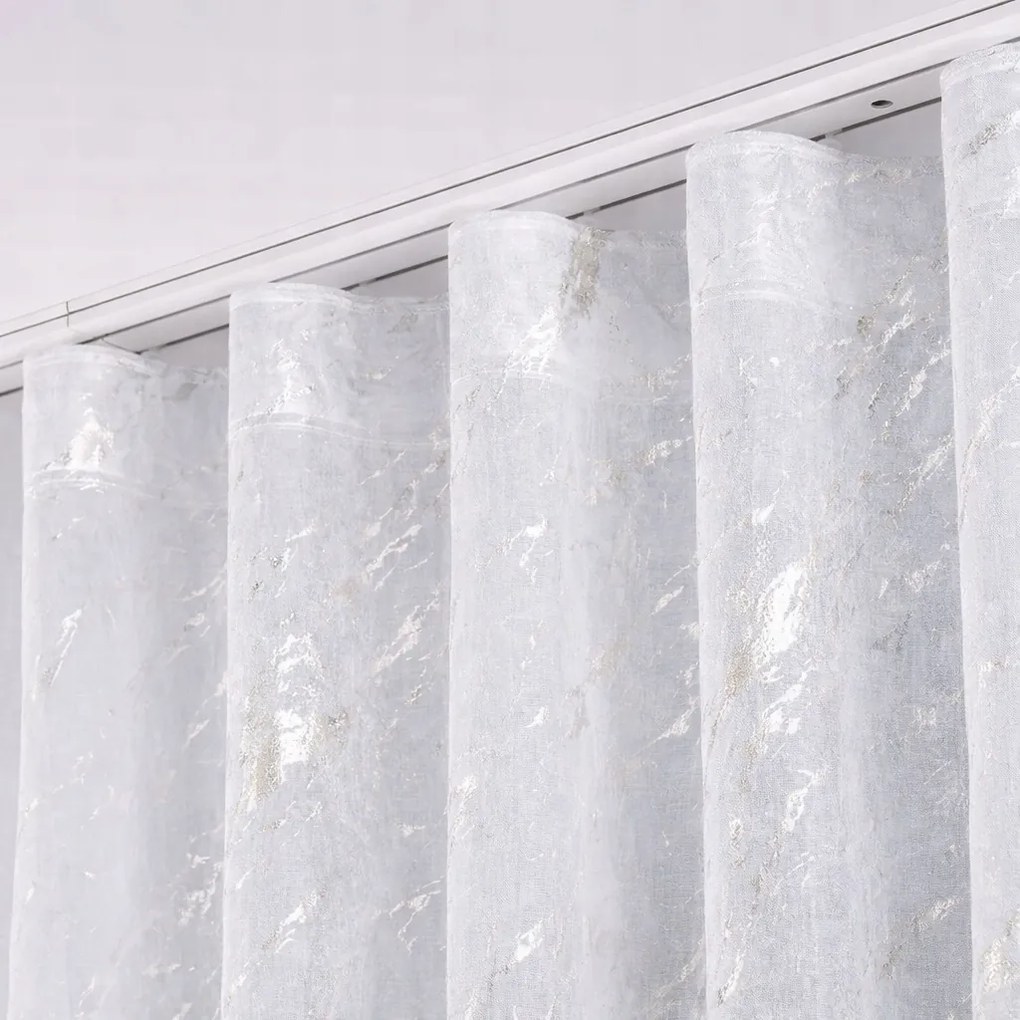 Kész Függöny Ezüst Márvány Ólommal És Szalaggal Wave Rendszerhez 600 X 280