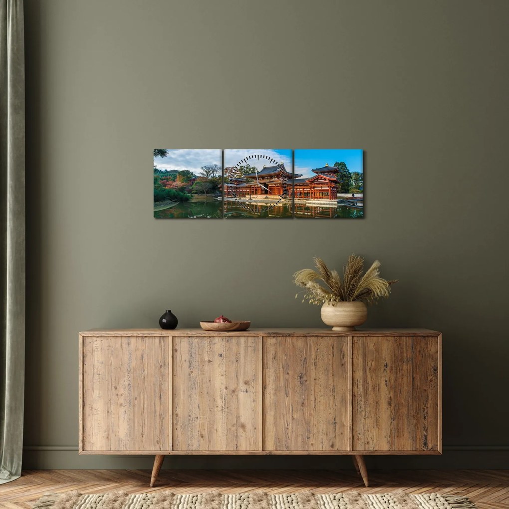 Kép - Byodo-in templom, Japán (órával) (90x30 cm)