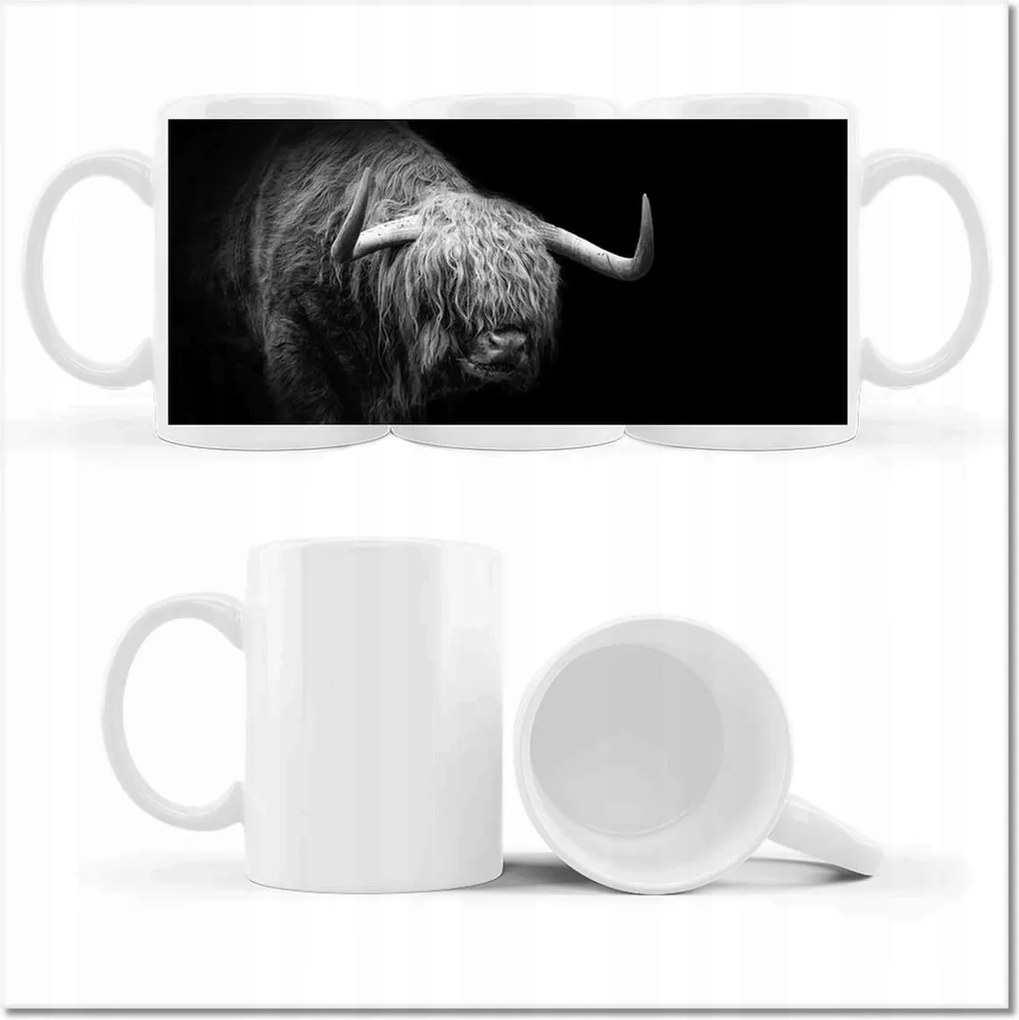 Nyomott mintás bögre Skót tehén állat