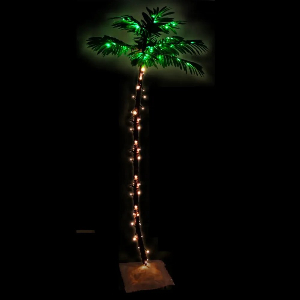 LED-es pálmafa 96 meleg fehér LED-del 180 cm
