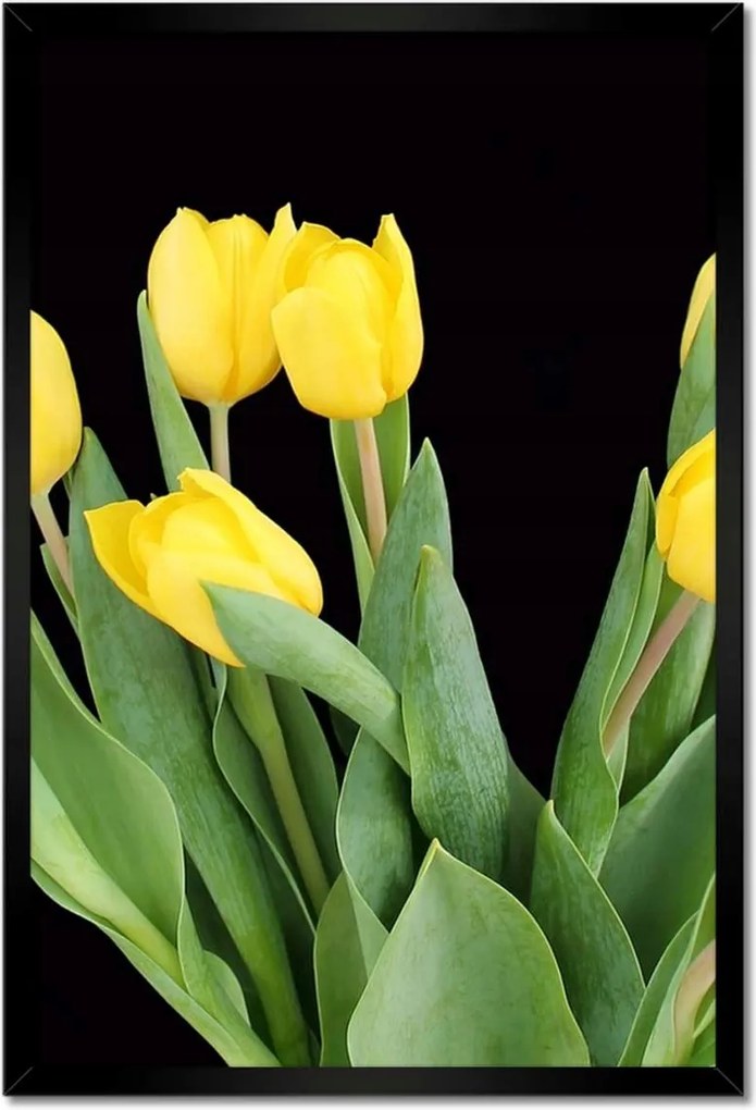Poszter keretben 40x60 Sárga tulipánok