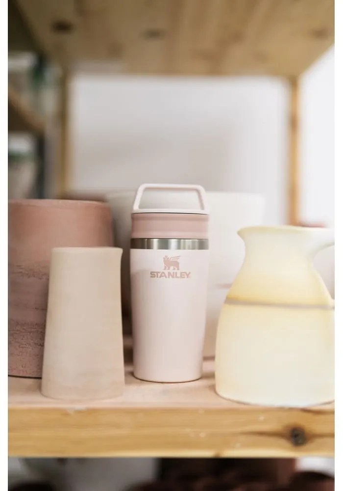 Világos rózsaszín rozsdamentes acél termobögre 350 ml Café-To-Go Rose Quartz – Stanley