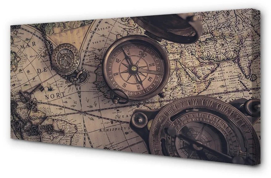 Canvas képek iránytű térkép 125x50 cm