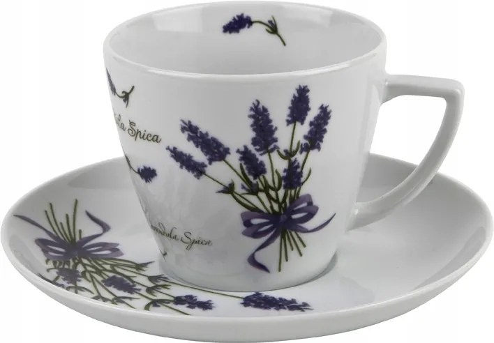 350 ml-es csésze levendula csészealjjal