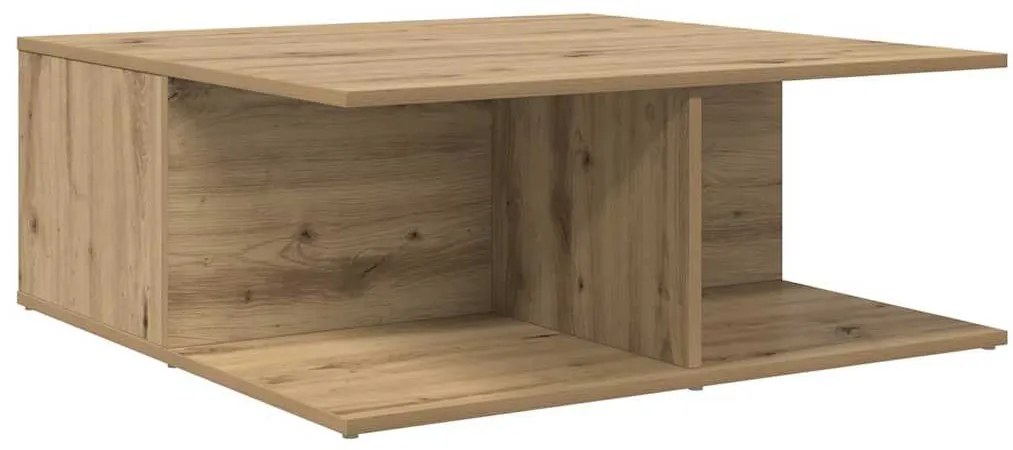 Dohányzóasztal fiókkal kézműves tölgy 80 x 80 x 31 cm Faanyag