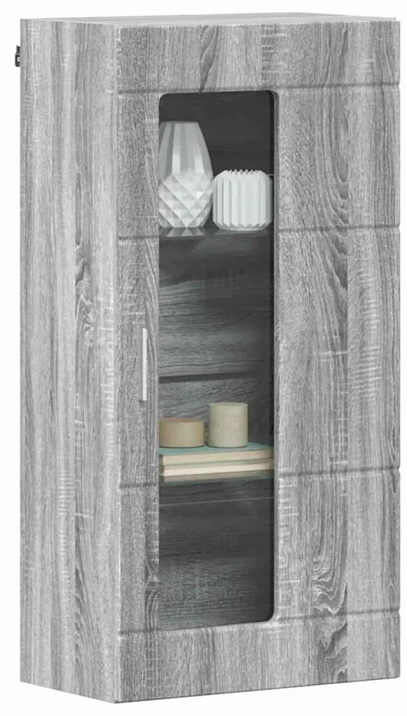Fali szekrény polcokkal Szürke sonoma 55 x 29 x 100 cm Faanyag
