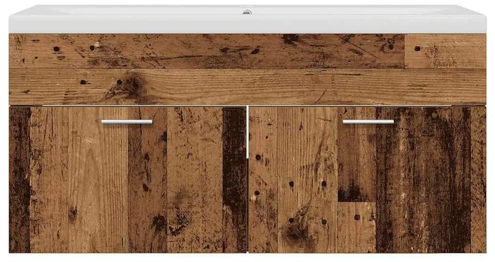 vidaXL Fürdőszoba Székény fiókkal Öreg fa 100 x 38,5 x 46 cm Faanyag