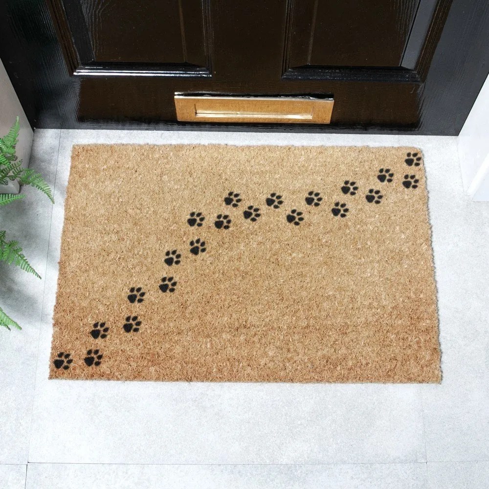 Kókuszrost lábtörlő 40x60 cm Paw Prints – Artsy Doormats