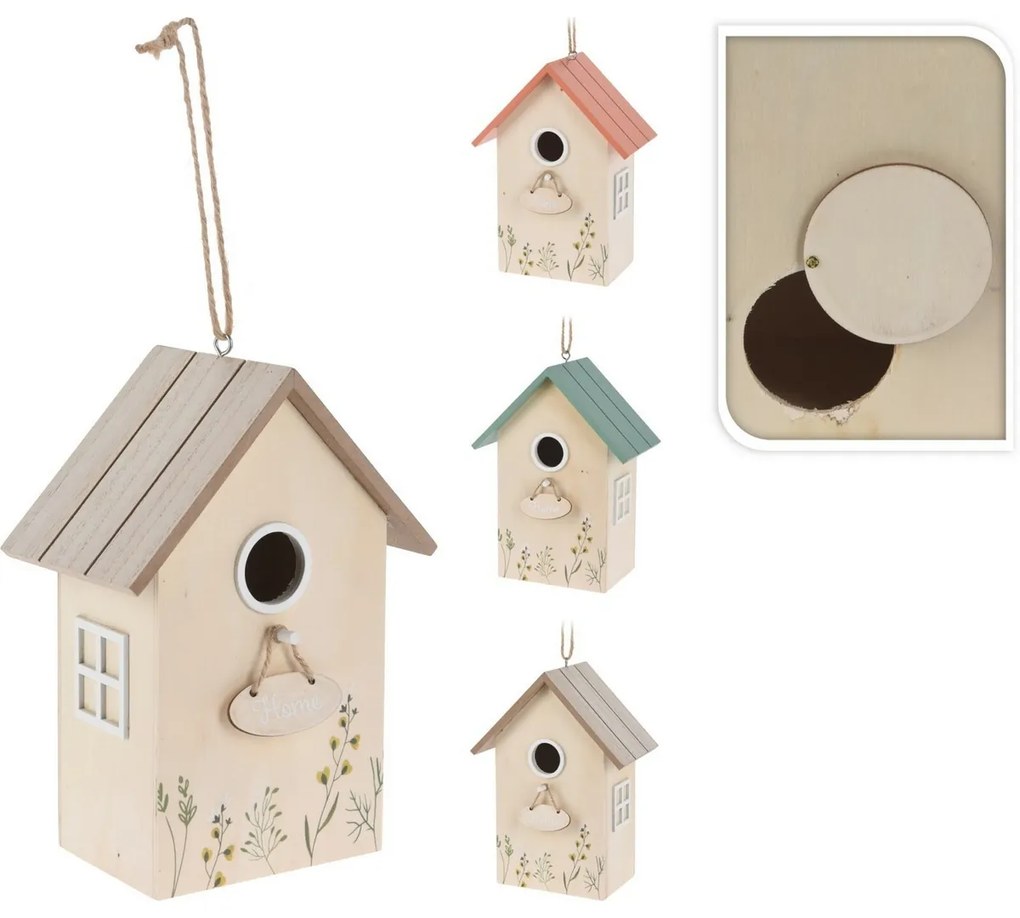 Home fa madárház, zöld, 16,5 x 10 x 21,5 cm