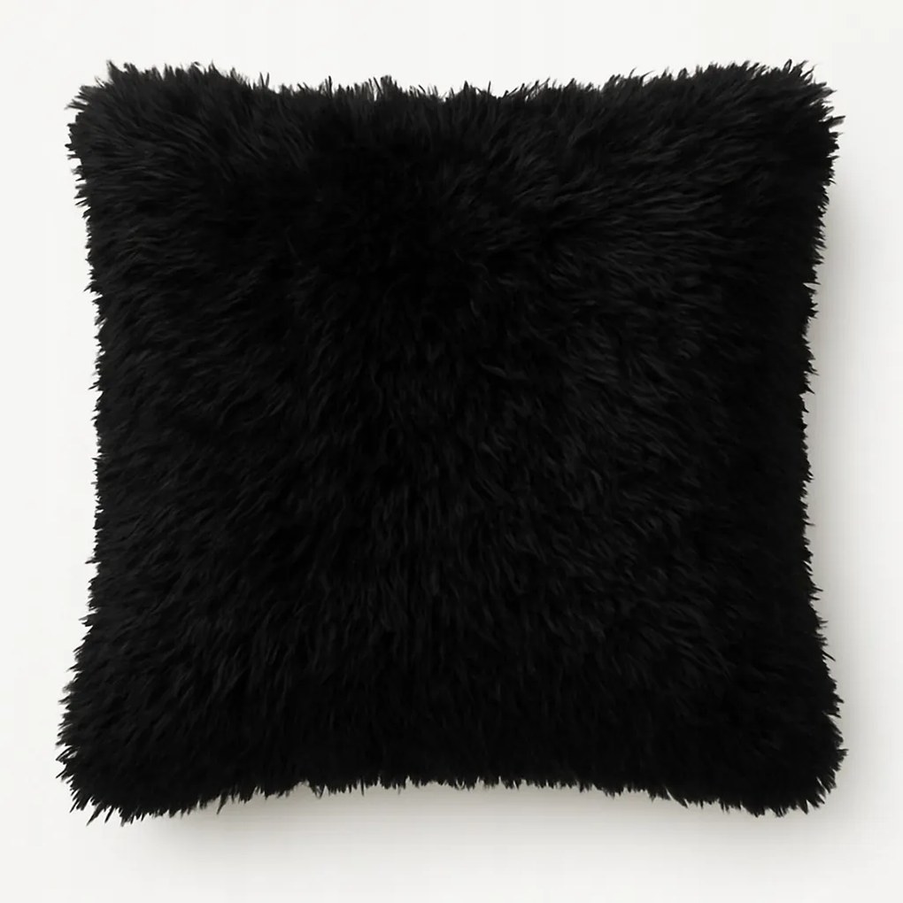 Párnahuzat Puha Plüss 40 X 40 CM |shaggy| Fekete Szín