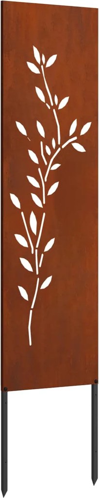 vidaXL Kertvédő vászon Virágos Rozsdás 32 x 140 cm időjárásálló acél