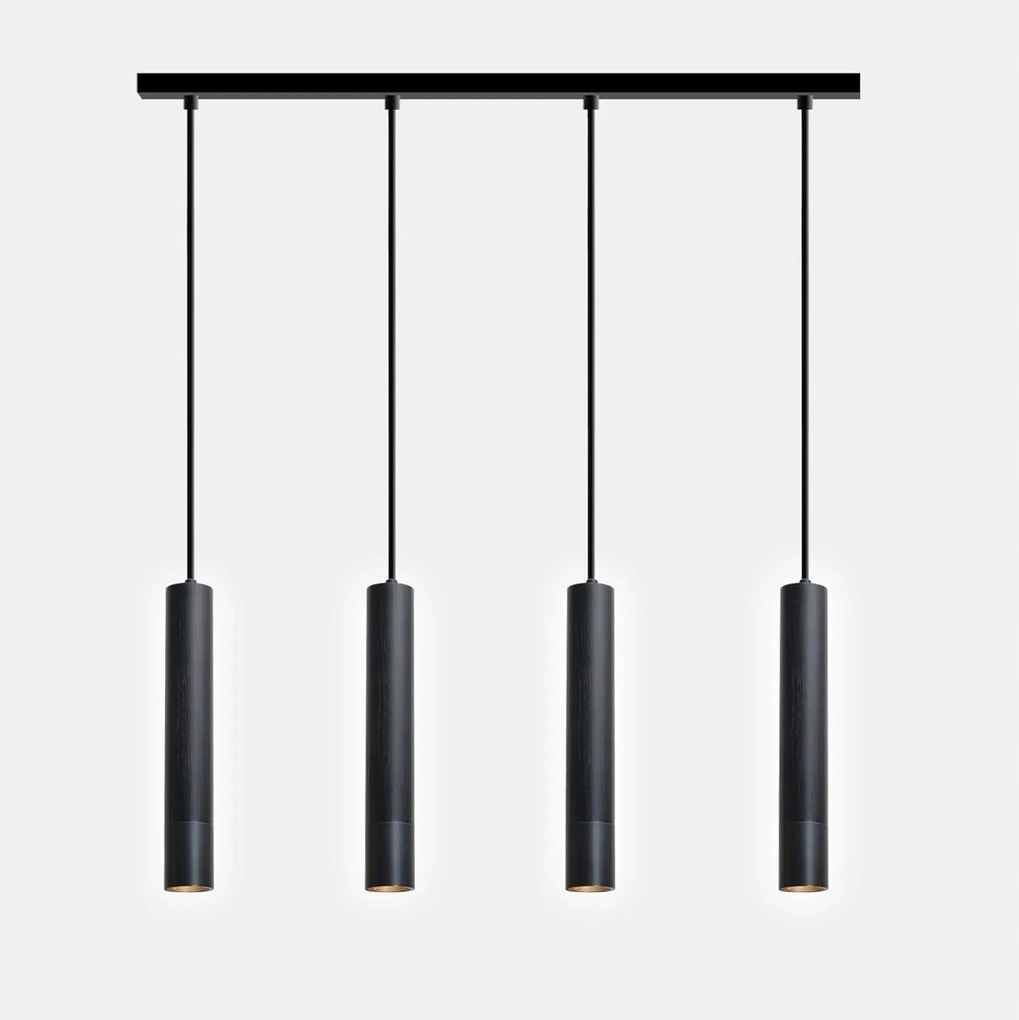 Ouglres függőlámpa 4 izzós fekete modern étkező konyha asztal