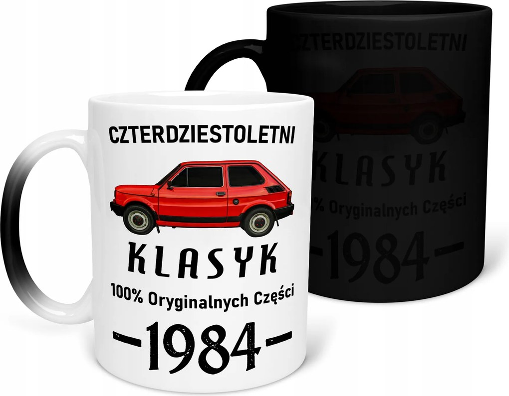 Mágikus Bögre 40. Születésnapra Fiat 126p Bébi 1984 Klasszikus Ajándék 330ml