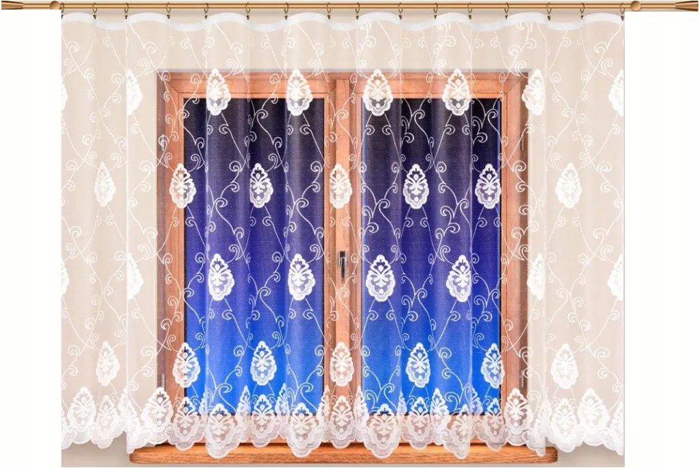 Mg Függöny jacquard 14658 Fehér 140x245 kész szalag