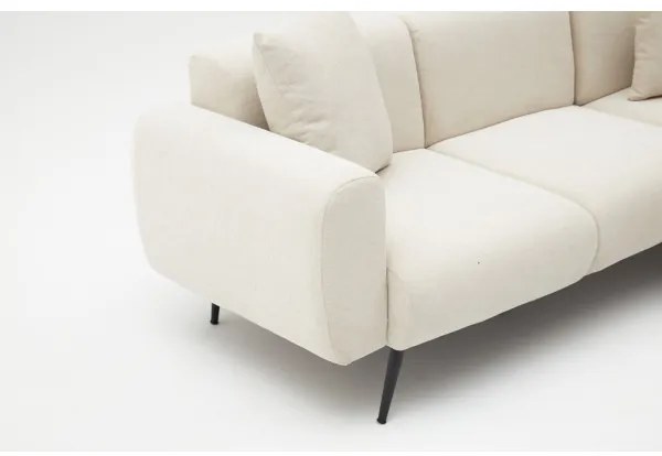 L alakú sarokülőgarnitúra PISA, krémszínű, jobb oldali