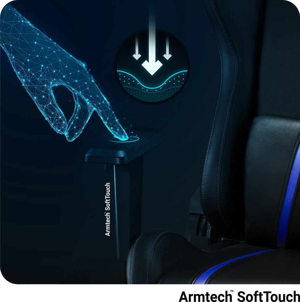 Gamer szék műbőr Normal Size, fekete-kék: Diablo X-One 2.0