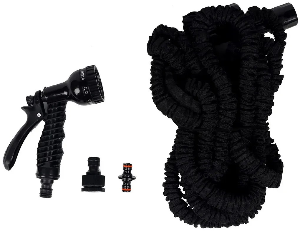X-HOSE locsolócső szórófejjel 15 m - fekete