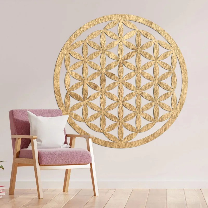 Elegáns, faragott fa mandala falra - FLORUM