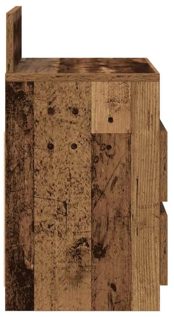 2 db antik fa színű éjjeliszekrény 2 fiókkal 40x33x60 cm
