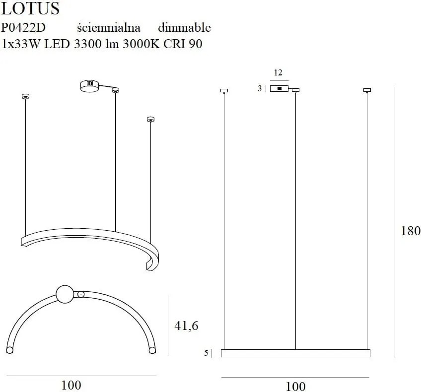 Függeszték Arany LOTUS MAXLIGHT P0422D
