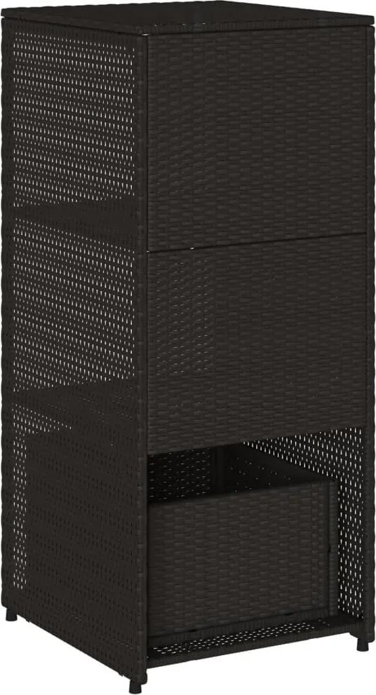 vidaXL fekete polyrattan kerti tárolószekrény 50 x 55 x 115 cm