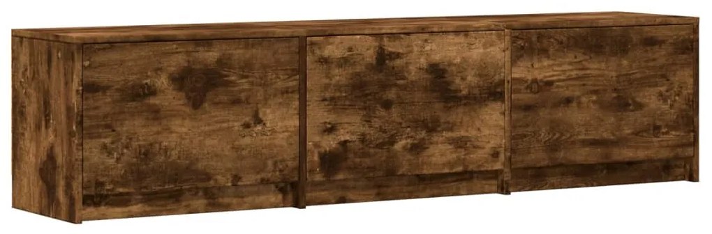 füstös tölgy színű szerelt fa TV-szekrény LED-del 165x34x40 cm