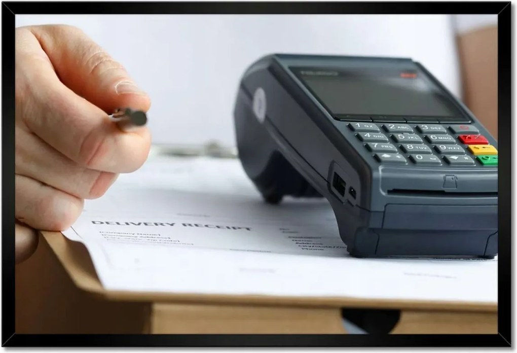 Plakátok keretben 60x40 Futár posta terminál