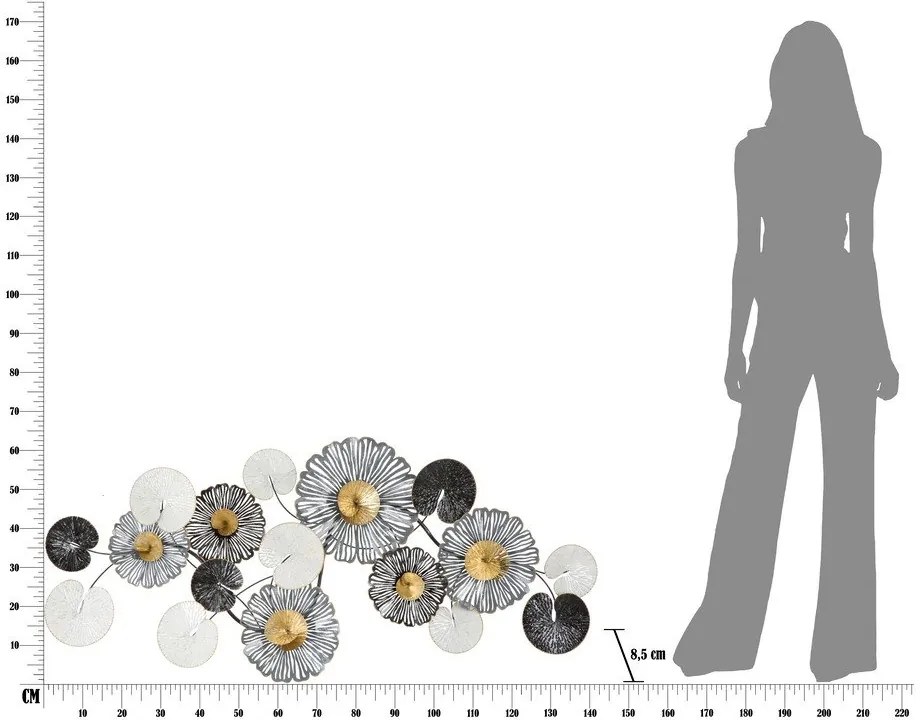 Troby fém fali dekoráció, 143 x 64 cm - Mauro Ferretti