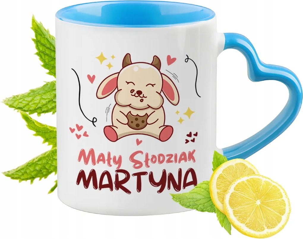 Kék bögre szív alakú füllel Martinának Ideális Ajándék