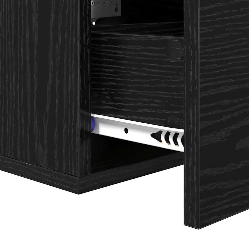 Éjjeliszekrény fiókkal Musta tammi 35 x 35 x 20 cm Faanyag