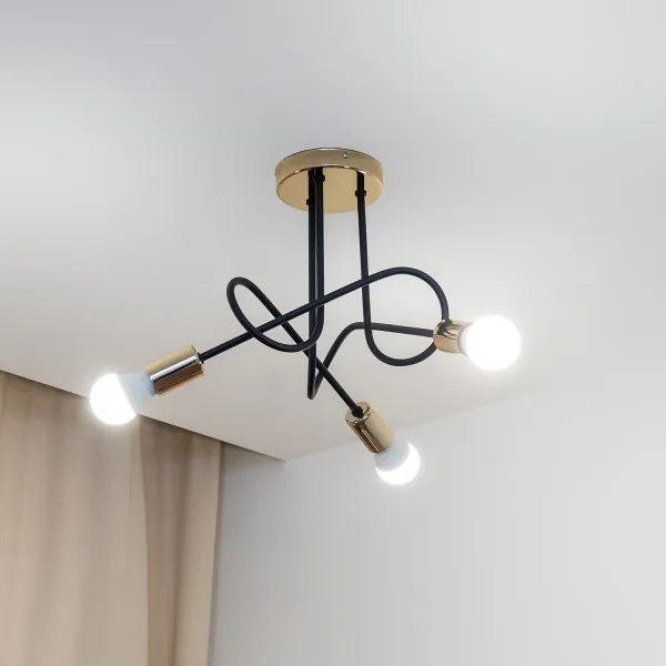 Felületre szerelhető OXFORD csillár 3xE27/15W/230V arany/fekete