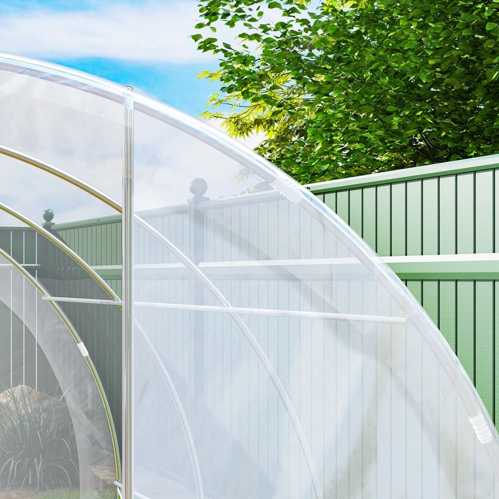 Outsunny Kerti Alagút Üvegház 3 x 3 x 2m (97 ft²) Ajtóval PE 150g/m² Borítással Zöldségek, Növények és Virágok Számára | Aosom