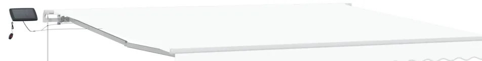 Kézi Behúzható Napellenző LED-del Fehér 400x350 cm