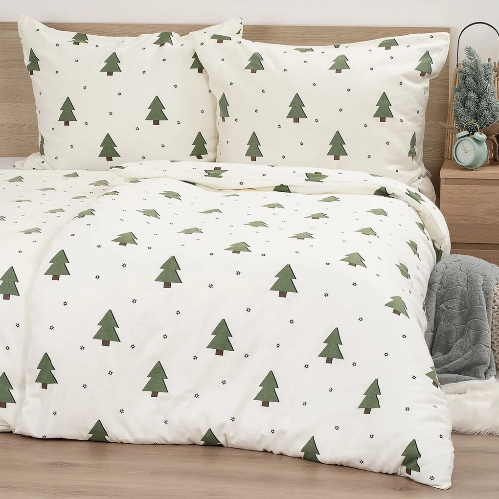 4Home Little Trees flanel ágyneműhuzat, 140 x 200 cm, 70 x 90 cm