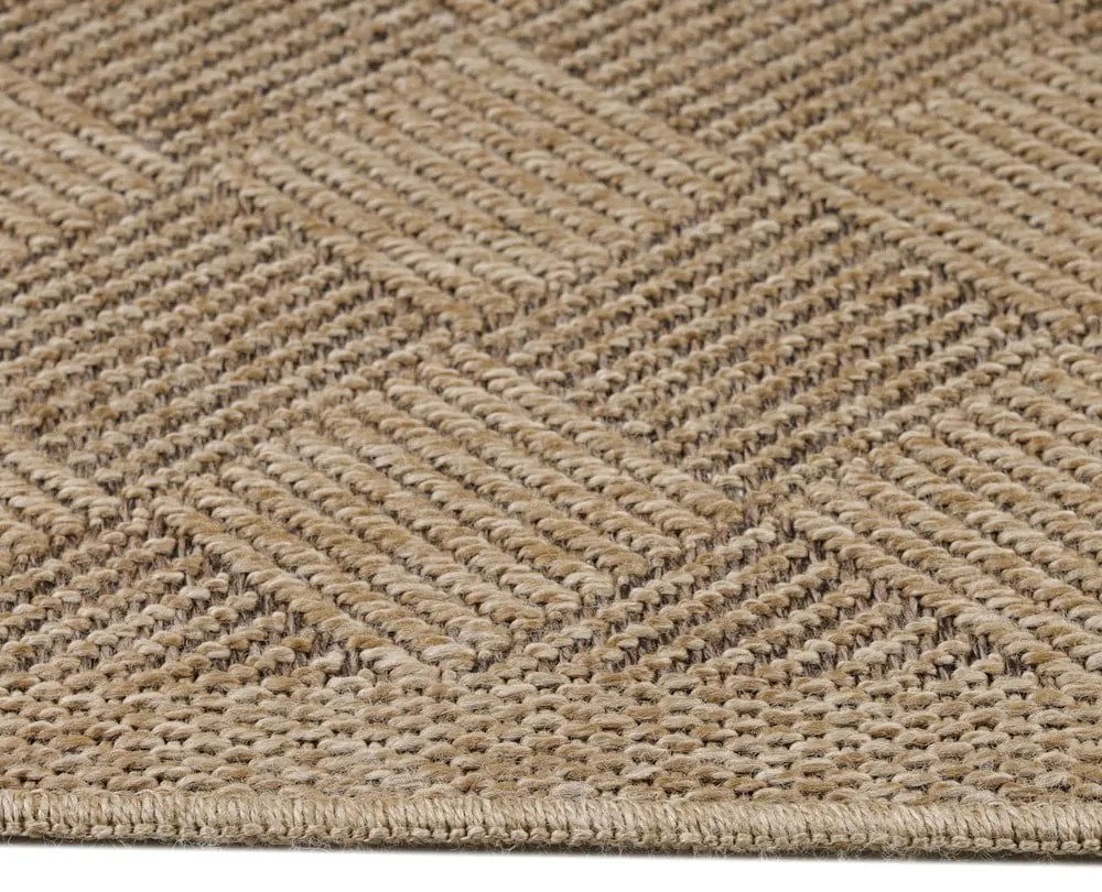 Fekete-natúr színű kültéri futószőnyeg 80x250 cm Dhaka – Ayyildiz Carpets