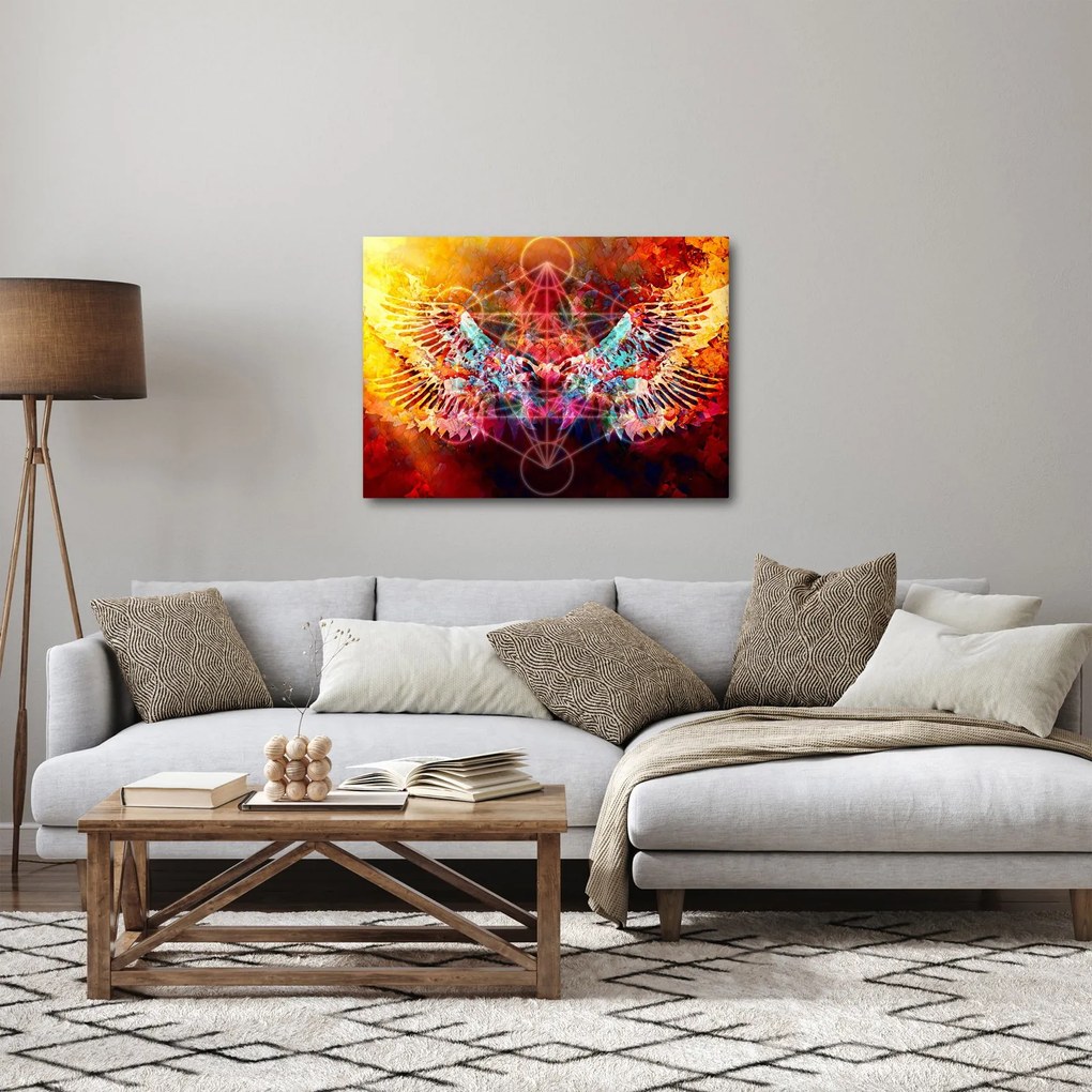 Kép - Merkaba szárnyakkal, absztrakció (70x50 cm)