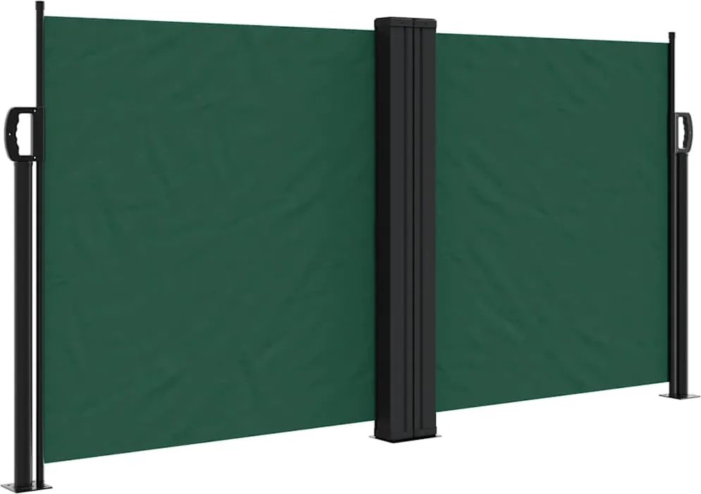 vidaXL sötétzöld behúzható oldalsó napellenző 120 x 1200 cm