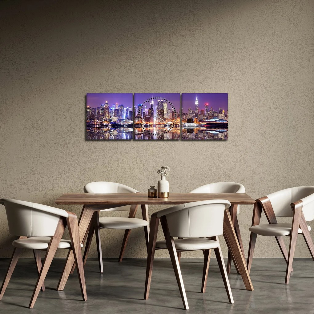 Manhattan képe (órával) (90x30 cm)