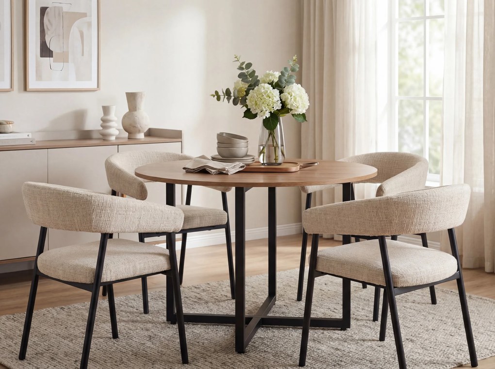 Étkezőszék KATANA fekete lábakkal, bézs