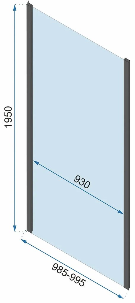 Rea Rapid Fold, 3 falú zuhanykabin 100 (ajtó) x 100 (fal) x 100 (fal) x 195 cm, 6/4mm átlátszó üveg, arany fényes profil, KPL-09408