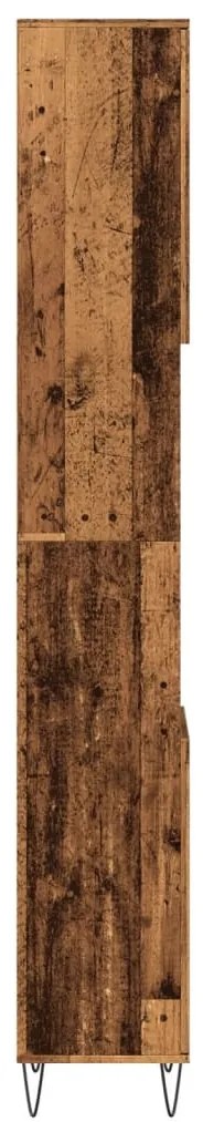 Antik fa színű szerelt fa fürdőszobaszekrény 30 x 30 x 190 cm