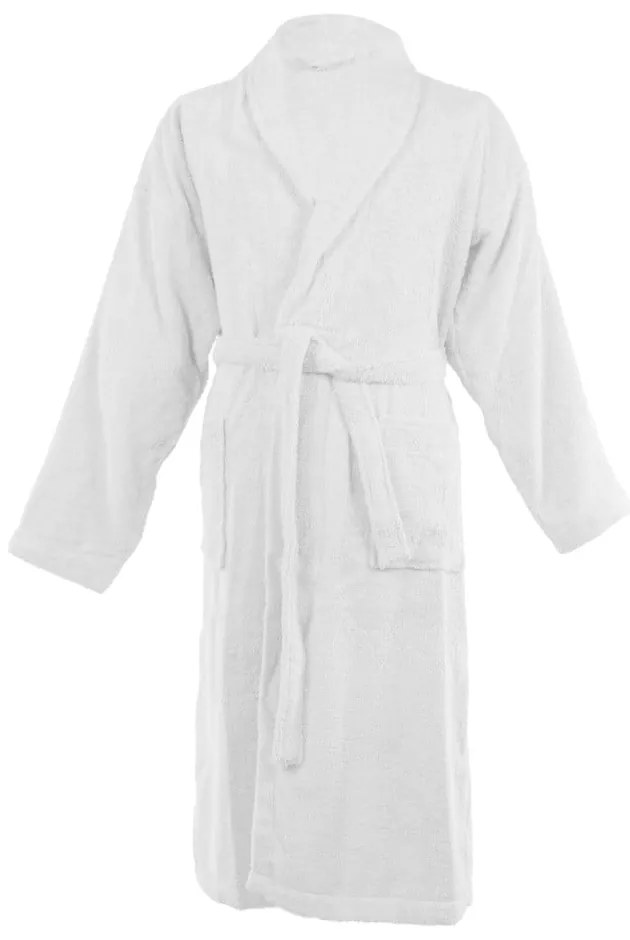 Fehér pamut fürdőköpeny S/M Lindu – Tiseco Home Studio