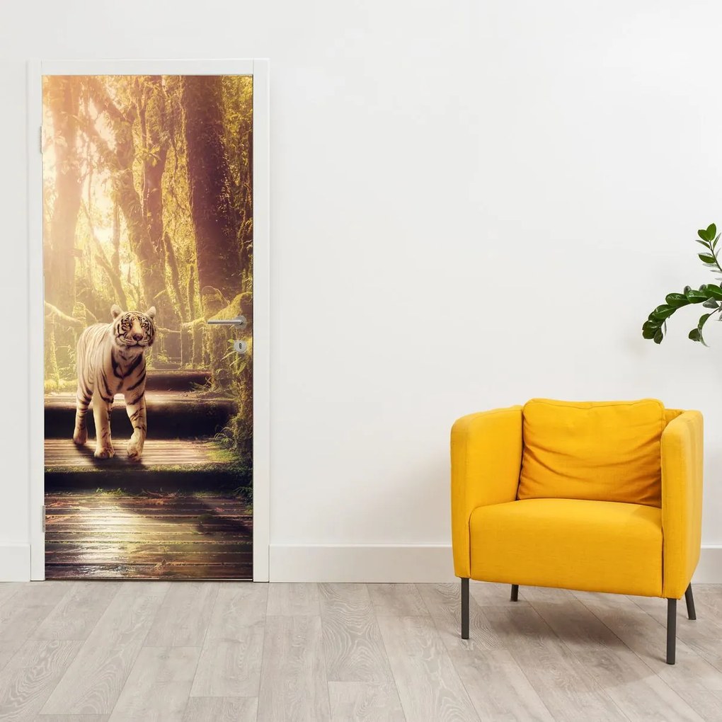 Fotótapéta ajtóra - Tigris a dzsungelben (95x205cm)