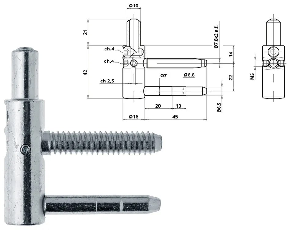 Otlav pánt 3D leemelésg.16mm FIÚ Ezüs