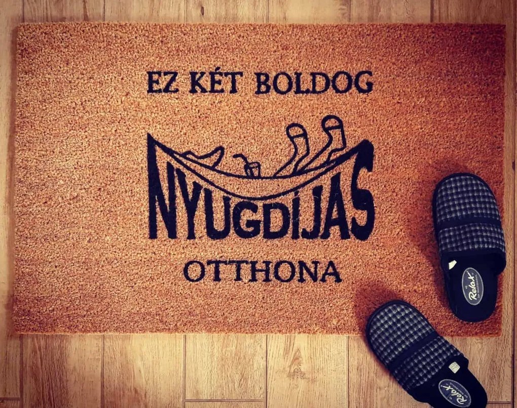 Itt lakik egy horgász vicces feliratos kókusz lábtörlő - több méretben (Válassz méretet: 60*90 cm, Válassz szállítási opciót: Extra szállítást kérek (