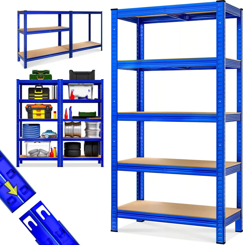 HEAVY nagy teherbírású polc, max 875kg, 90x40x180cm, kék Monzana