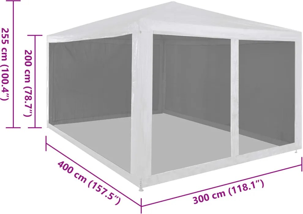 Partisátor 4 hálós oldalfallal 4 x 3 m