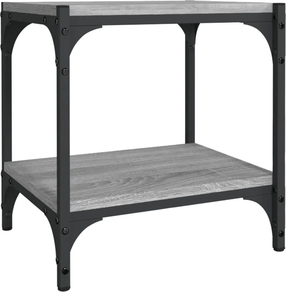 vidaXL szürke sonoma színű szerelt fa és acél TV-szekrény 40x33x41cm