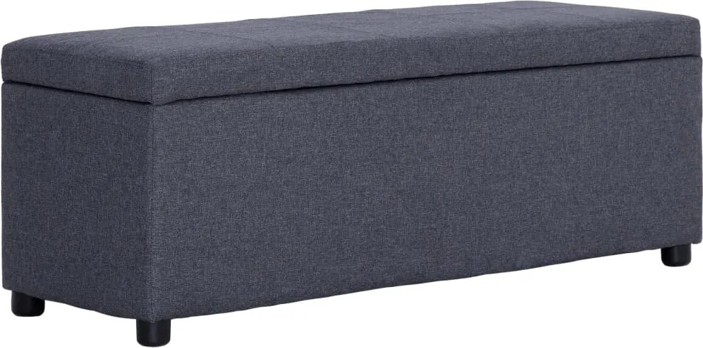 vidaXL sötétszürke poliészter pad tárolórekesszel 116 cm